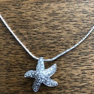 Silver necklace star fish